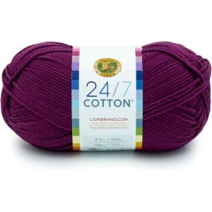 imageLion Brand Yarn Lightweight 247 Cotton Yarn for Knitting Crocheting and Crafts Creamsicle 3 PackBeets