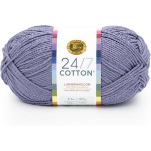 imageLion Brand Yarn Lightweight 247 Cotton Yarn for Knitting Crocheting and Crafts Creamsicle 3 PackBlue Grey