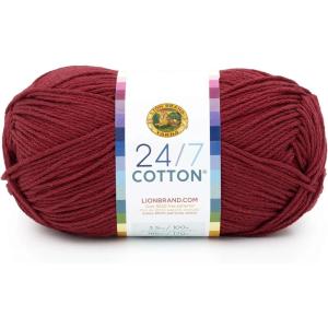 imageLion Brand Yarn Lightweight 247 Cotton Yarn for Knitting Crocheting and Crafts Creamsicle 3 PackBurgundy
