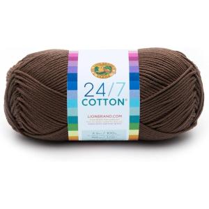 imageLion Brand Yarn Lightweight 247 Cotton Yarn for Knitting Crocheting and Crafts Creamsicle 3 PackCaf Au Lait