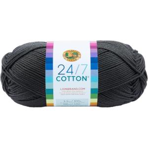 imageLion Brand Yarn Lightweight 247 Cotton Yarn for Knitting Crocheting and Crafts Creamsicle 3 PackCharcoal