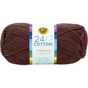 imageLion Brand Yarn Lightweight 247 Cotton Yarn for Knitting Crocheting and Crafts Creamsicle 3 PackCoffee Beans