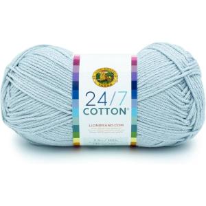 imageLion Brand Yarn Lightweight 247 Cotton Yarn for Knitting Crocheting and Crafts Creamsicle 3 PackCool Grey