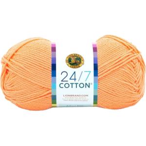 imageLion Brand Yarn Lightweight 247 Cotton Yarn for Knitting Crocheting and Crafts Creamsicle 3 PackCreamsicle