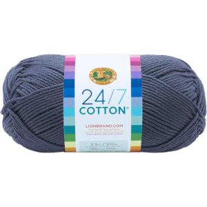 imageLion Brand Yarn Lightweight 247 Cotton Yarn for Knitting Crocheting and Crafts Creamsicle 3 PackDenim