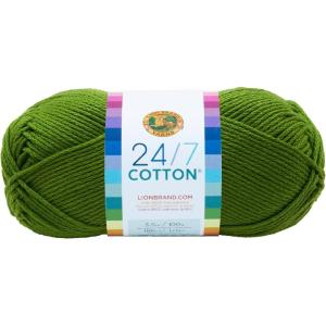 imageLion Brand Yarn Lightweight 247 Cotton Yarn for Knitting Crocheting and Crafts Creamsicle 3 PackGrass
