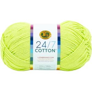 imageLion Brand Yarn Lightweight 247 Cotton Yarn for Knitting Crocheting and Crafts Creamsicle 3 PackLime