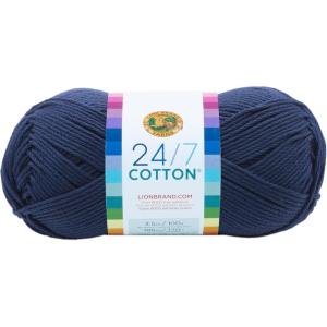 imageLion Brand Yarn Lightweight 247 Cotton Yarn for Knitting Crocheting and Crafts Creamsicle 3 PackNavy