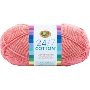 imageLion Brand Yarn Lightweight 247 Cotton Yarn for Knitting Crocheting and Crafts Creamsicle 3 PackPink
