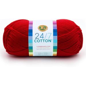 imageLion Brand Yarn Lightweight 247 Cotton Yarn for Knitting Crocheting and Crafts Creamsicle 3 PackRed