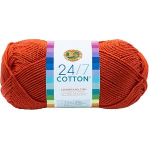 imageLion Brand Yarn Lightweight 247 Cotton Yarn for Knitting Crocheting and Crafts Creamsicle 3 PackTangerine