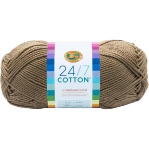 imageLion Brand Yarn Lightweight 247 Cotton Yarn for Knitting Crocheting and Crafts Creamsicle 3 PackTaupe