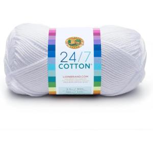 imageLion Brand Yarn Lightweight 247 Cotton Yarn for Knitting Crocheting and Crafts Creamsicle 3 PackWhite