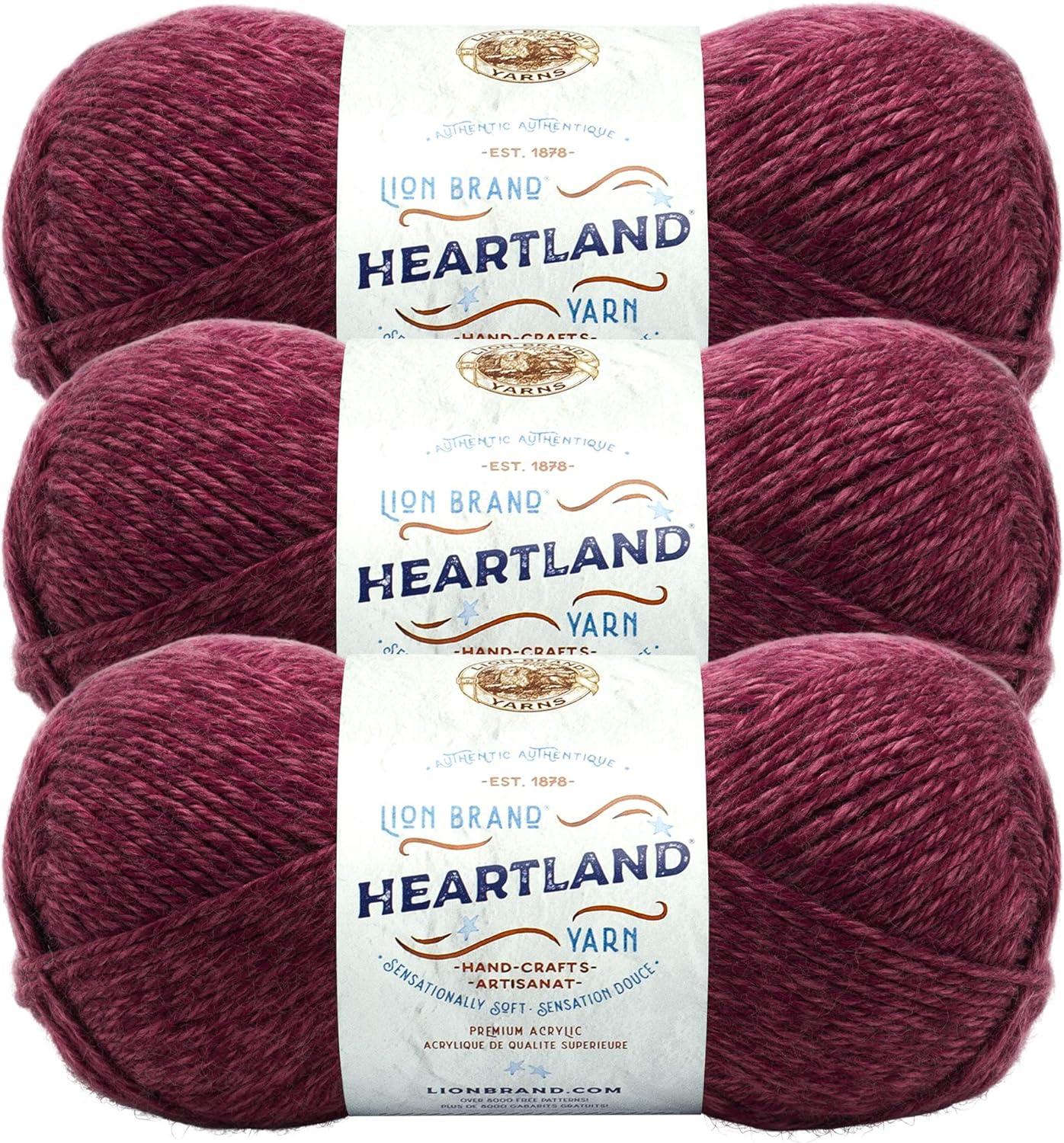 imageLion Brand Yarn Heartland Yarn WorstedWeight Yarn for Knitting Crocheting and Crafting 3 Pack Petrified ForestMulticolor
