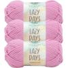 imageLion Brand Lazy Days Beginner Yarn for Knitting Crocheting and Crafts Surf Spray 3 PackBubblegum