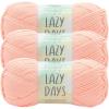 imageLion Brand Lazy Days Beginner Yarn for Knitting Crocheting and Crafts Surf Spray 3 PackPeachy Pink