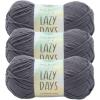 imageLion Brand Lazy Days Beginner Yarn for Knitting Crocheting and Crafts Surf Spray 3 PackPewter