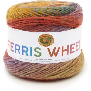 imageLion Brand Yarn Ferris Wheel Yarn Roving Multicolor Yarn for Knitting Crocheting and Crafts 3 Pack Wild VioletsButtercup