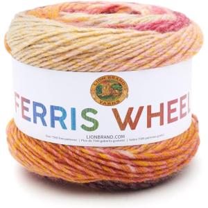 imageLion Brand Yarn Ferris Wheel Yarn Roving Multicolor Yarn for Knitting Crocheting and Crafts 3 Pack Wild VioletsCherry on Top