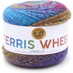 imageLion Brand Yarn Ferris Wheel Yarn Roving Multicolor Yarn for Knitting Crocheting and Crafts 3 Pack Wild VioletsVintage Carouse