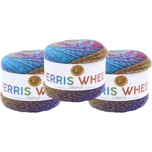 imageLion Brand Yarn Ferris Wheel Yarn Roving Multicolor Yarn for Knitting Crocheting and Crafts 3 Pack Wild VioletsVintage Carousel