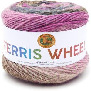 imageLion Brand Yarn Ferris Wheel Yarn Roving Multicolor Yarn for Knitting Crocheting and Crafts 3 Pack Wild VioletsWild Violets