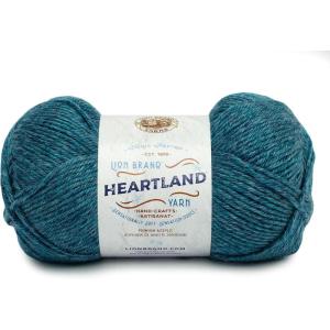 imageLion Brand Yarn Heartland Yarn WorstedWeight Yarn for Knitting Crocheting and Crafting 3 Pack Petrified ForestGlacier Bay